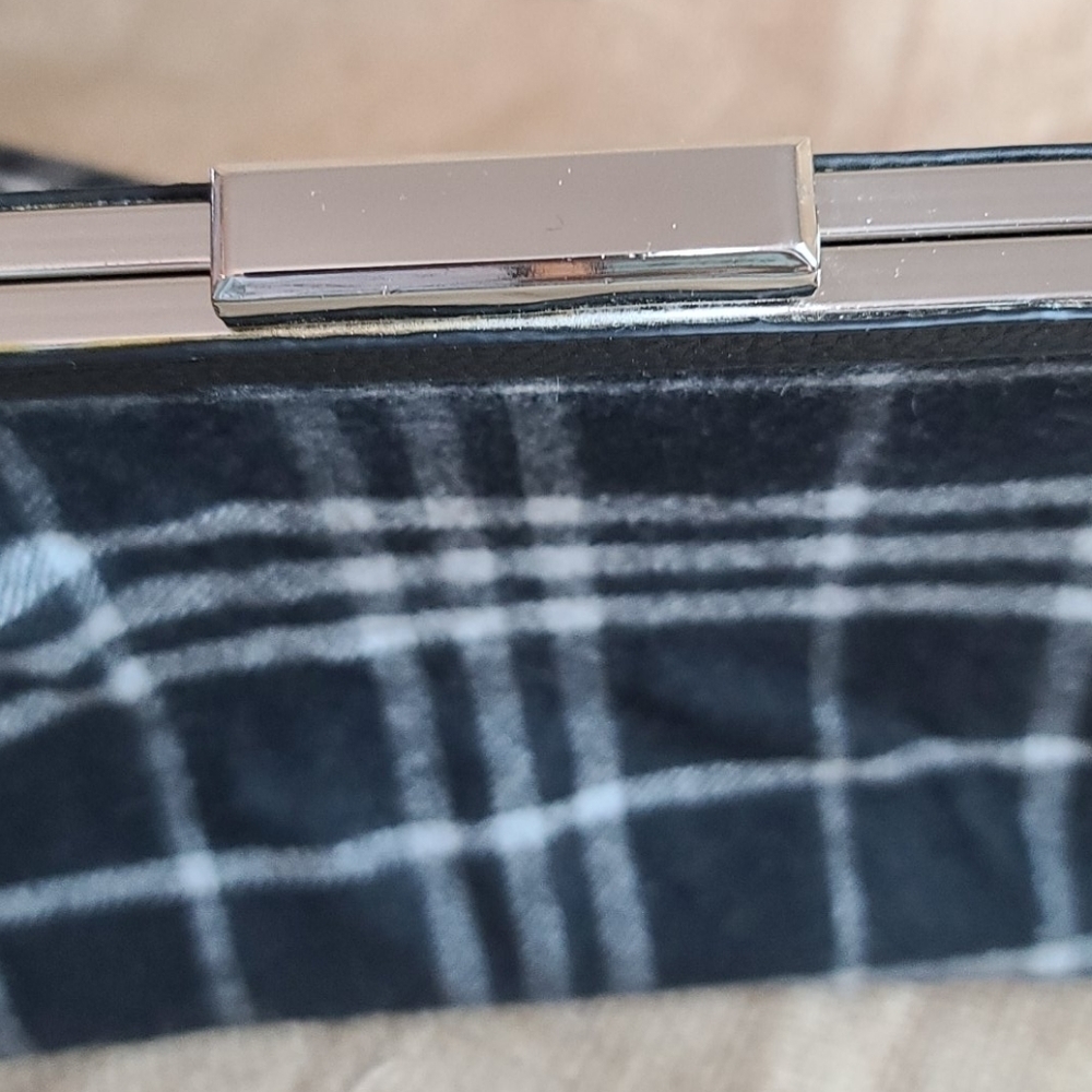Purse unbranded flannel plaid black faux leather - Picture 7 of 10